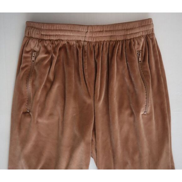 SKIMS Women's Sz Small Sienna Brown/Tan Velour Wide Leg Track Pants - Picture 5 of 9